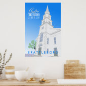 Centrum Congregationele Kerk Retro Poster (Keuken)