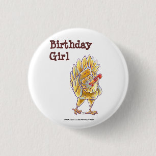 Centrum van de Chicken Party Ronde Button 3,2 Cm