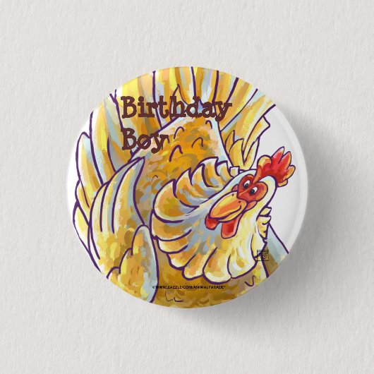 Centrum van de Chicken Party Ronde Button 3,2 Cm (Voorkant)