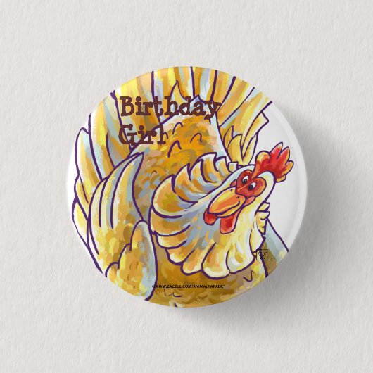 Centrum van de Chicken Party Ronde Button 3,2 Cm (Voorkant)