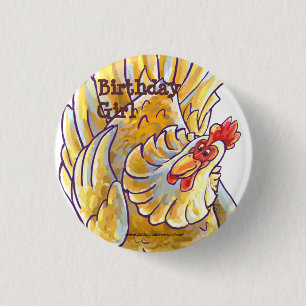 Centrum van de Chicken Party Ronde Button 3,2 Cm