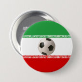 centrum van het voetbal onder Iraanse vlag Ronde Button 7,6 Cm (Voorkant /achterkant)