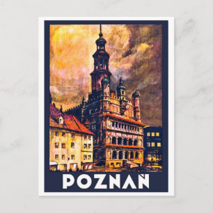 centrum van Poznań Briefkaart