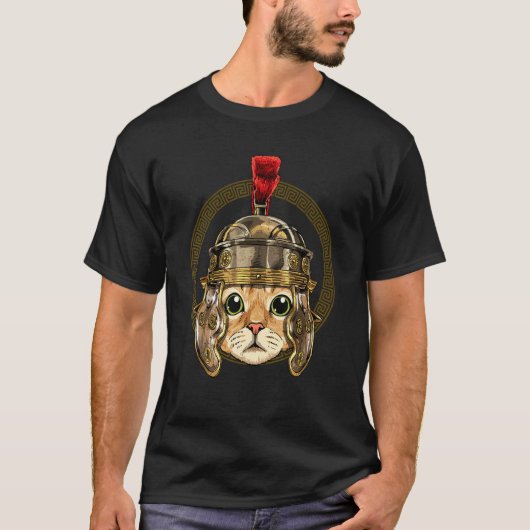 Centurion Cat Kat Ancient Rome Roman Animal C T-shirt (Voorkant)