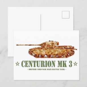 Centurion MK 3 Tank Britse MBT van de Koude Oorlog Briefkaart