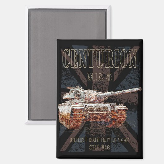 Centurion MK 5 MBT. Britse Main Battle Tank Magneet (Voorkant / Achterkant)