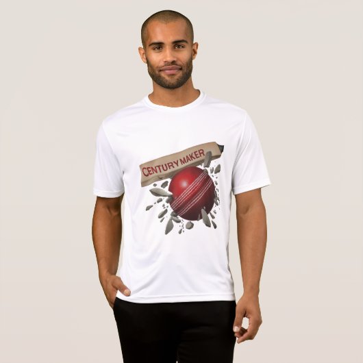 Century Maker Cricket Bat en Ball Sports T-shirt (Voorkant volledig)