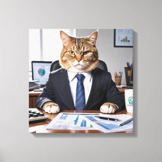 CEO Cat Canvas Afdruk (Voorkant)