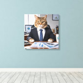 CEO Cat Canvas Afdruk (Insitu (Houten vloer))