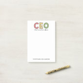 CEO Chief Executive Officer Boss Gift Post-it® Notes (Op bureau)