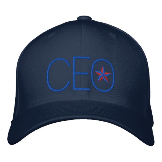 CEO Star Boss Embroidery Geborduurde Pet (Voorkant)