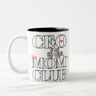 CEO van de Mom Club - Grappig Moederdag cadeau voo Tweekleurige Koffiemok