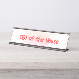 CEO van het House Desk Name Bord - Cadeau voor moe Bureau Naambordje