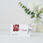 CEO Visitekaartje Elegant Monogram Red (Staand voorkant)