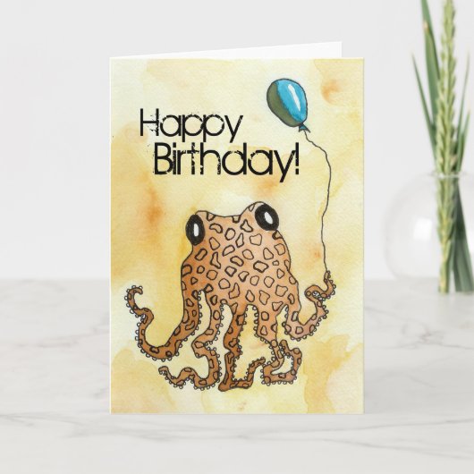 Cephalopod Birthday Kaart (Voorkant)