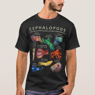 Cephalopod Octopus Squid Cuttlefish and Nautil T-shirt