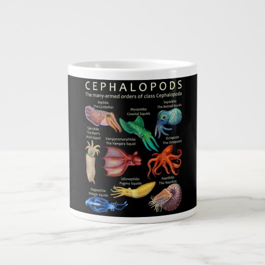 Cephalopod Octopus Squid Cuttlefish Extra Grote Beker (Voorkant)