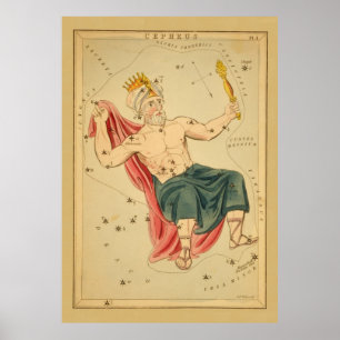 Cepheus the King -  Astronomische Star Chart Poster
