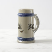 Ceramic Beer Stein – Sip & Smile Motivational Mug (Devant droit)