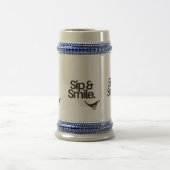 Ceramic Beer Stein – Sip & Smile Motivational Mug (Centre)
