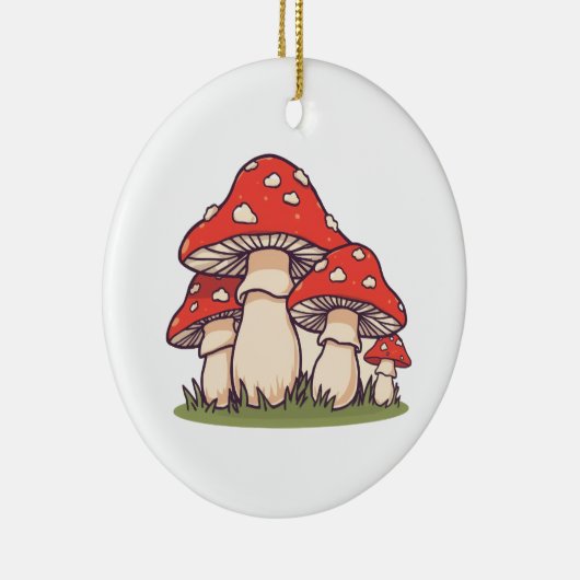 Ceramic Circle Ornament (Cute Mushrooms) (Rechts)