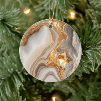 Ceramic Circle Ornament met marmeren ontwerp