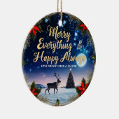 Ceramic Circle Ornament – Starry Night Holiday  (Rechts)