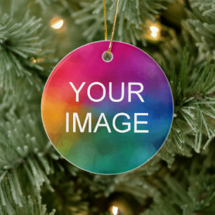 Ceramic Circle Ornament Upload uw foto Logo