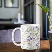 Ceramic Coffee Mug with Wraparound Flower Print