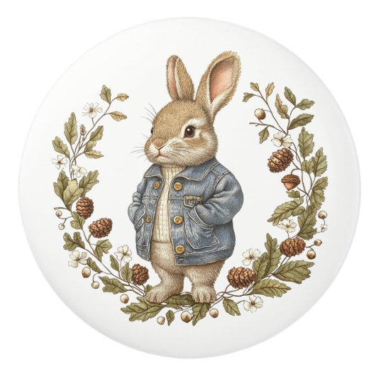Ceramic Drawer Pull - Peter Rabbit Inspired Keramische Knop (Voorkant)