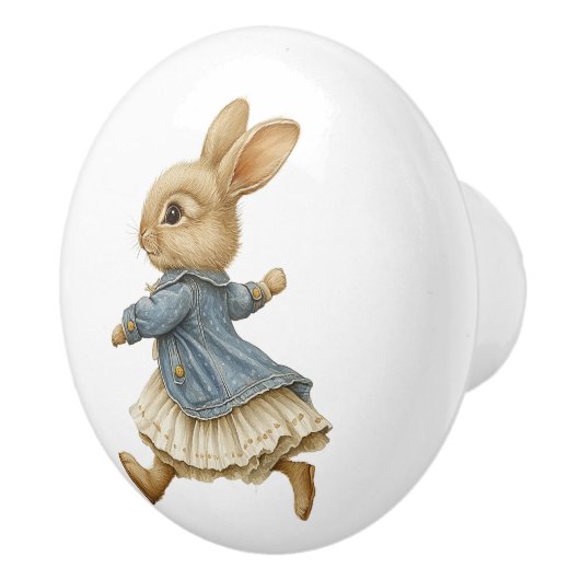 Ceramic Drawer Pull - Running Free no Background Keramische Knop (Rechts)