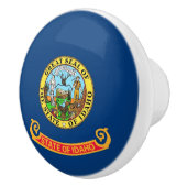Ceramic knob pull. met vlag van Idaho State, Veren Keramische Knop (Rechts)