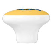 Ceramic knob pull. met vlag van New Jersey, Vereni Keramische Knop (Zijkant)