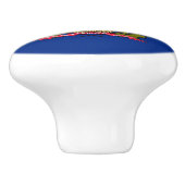 Ceramic knob pull. met vlag van Vermont State, Ver Keramische Knop (Zijkant)