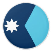 Ceramic knob pull with flag of Minnesota, USA Keramische Knop (Voorkant)