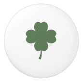 Ceramic Knob with Lucky 4 Leaf Clover Design Keramische Knop (Voorkant)
