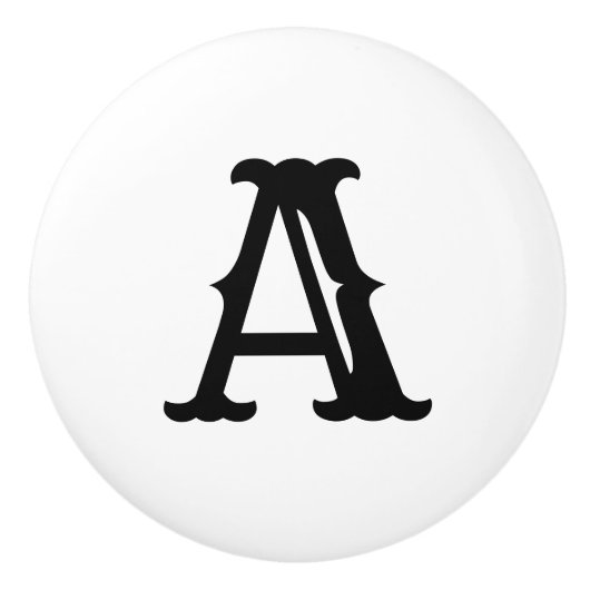 Ceramic Letter Knob Old West Keramische Knop (Voorkant)