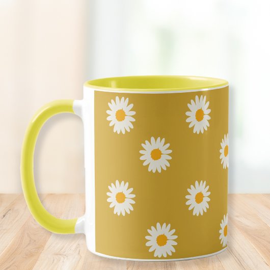 Ceramic mug, Daisy coffee mug, tea cup Mok
