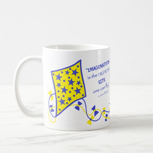 Ceramic Mug - Whimsical Kite with saying Koffiemok (Links)