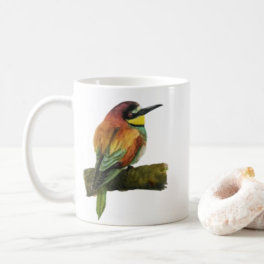 Ceramic mug with Bee-eater design Koffiemok (Met donut)