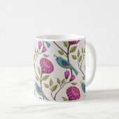 Ceramic mug with bird and flower print (Devant droit)