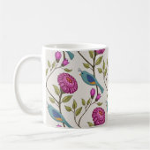 Ceramic mug with bird and flower print (Gauche)