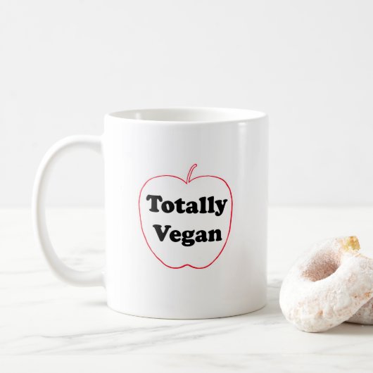 Ceramic mug with "Totally Vegan" motif Koffiemok (Met donut)