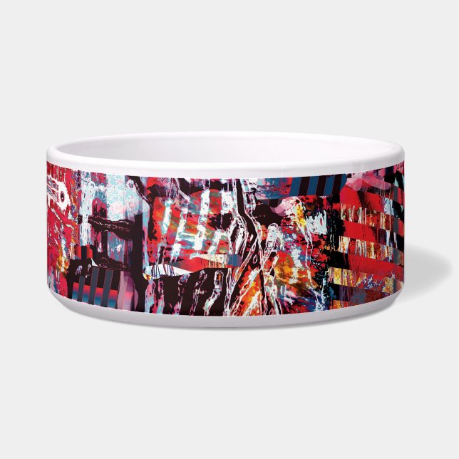 Ceramic Pet Bowl – Fragmented Pulse Voerbakje (Rechts)