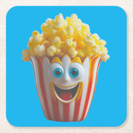 Ceramic Popcorn Face Coaster Vierkante Kartonnen Onderzetter