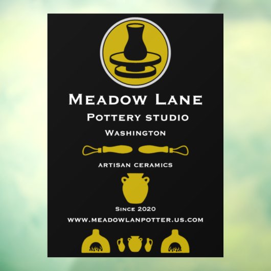 Ceramic Studio Potter Business Promotion Raamsticker (Vel 3)
