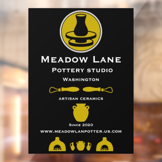 Ceramic Studio Potter Business Promotion Raamsticker (Vel 2)