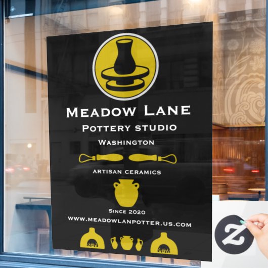 Ceramic Studio Potter Business Promotion Raamsticker (Cafe Raam)