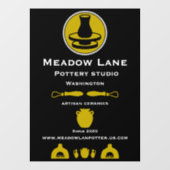 Ceramic Studio Potter Business Promotion Raamsticker (Vel)