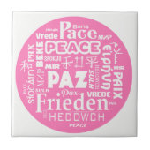 Ceramic tegel display Peace Paz Pax meertalig Tegeltje (Voorkant)